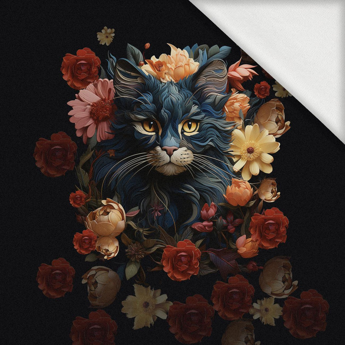 ANIMALS MANDALA wz.7 (cat) - Panel (75cm x 80cm) teplákovina s elastanem ITY