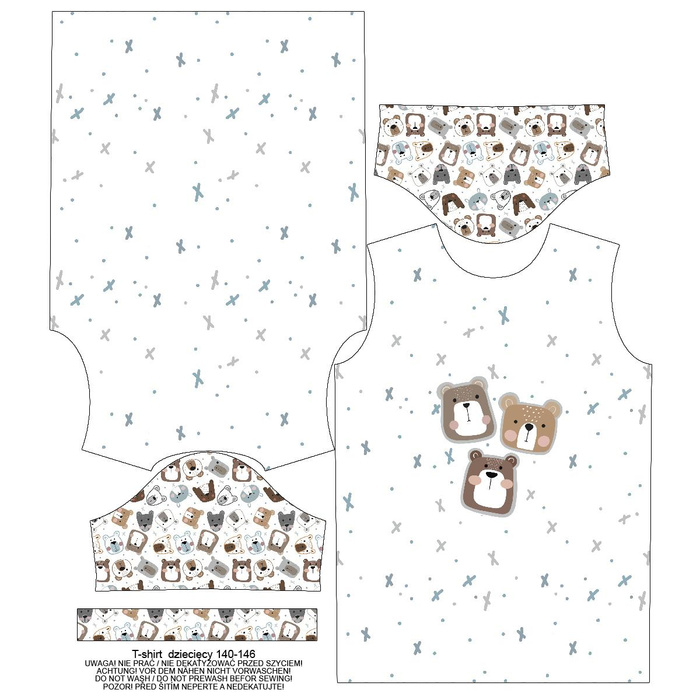 T-SHIRT DZIECIĘCY - MISIE / brązowy (MIEJSKIE MISIE) - single jersey (140/146)