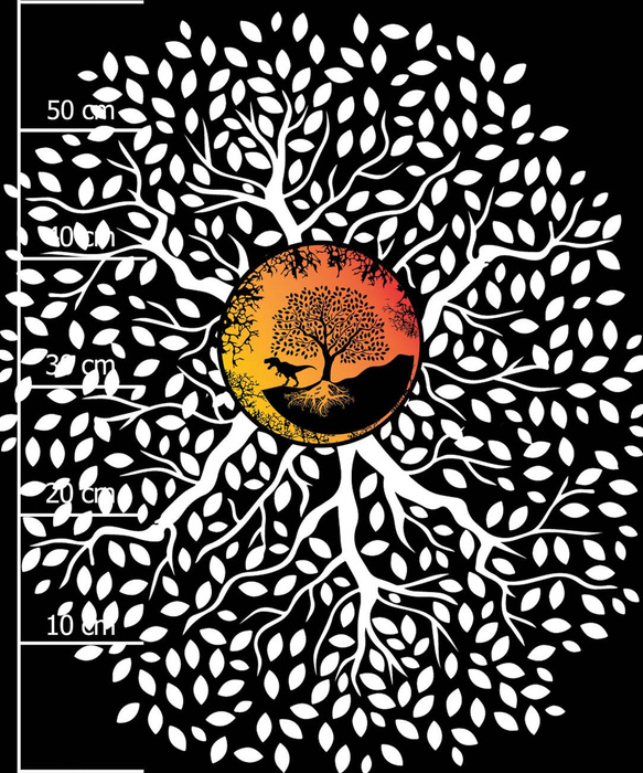 TYRANOSAURUS (STROM) / černá - panel (60cm x 50cm)