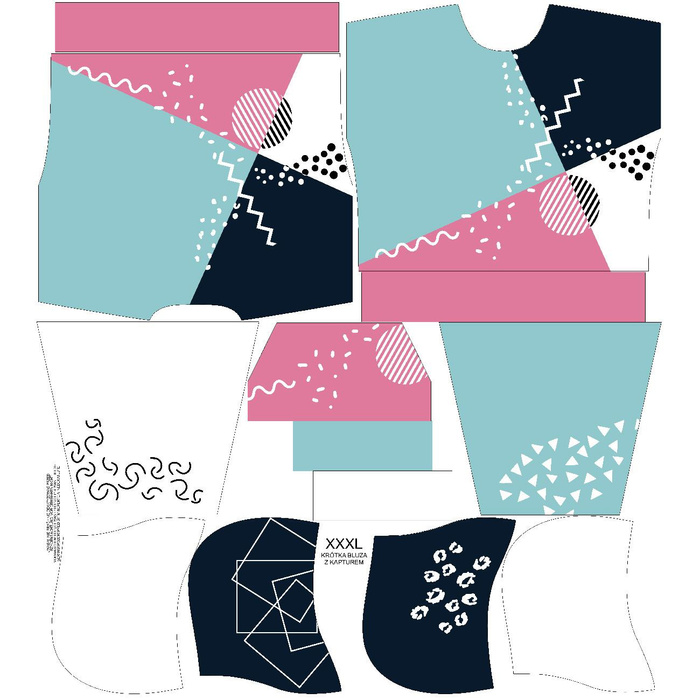 Cropped Hoodie (IDA) - COLOR BLOCK M. 5 - Nähset - XXXL