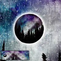 POLÁRNÍ ZÁŘE (GALAXY) - panoramic panel teplákovina (60cm x 155cm)