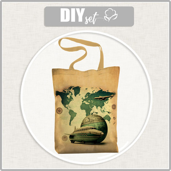 SHOPPER TASCHE - TRAVEL TIME M. 4 - Baumwoll Webware - Nähset