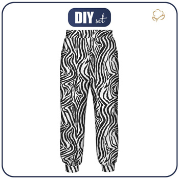 JOGGERY DAMSKIE (NOEMI) - ZEBRA / czarno-biały - zestaw do uszycia M