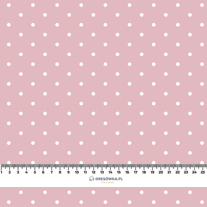 DOTS WHITE / light pink - single jersey TE210