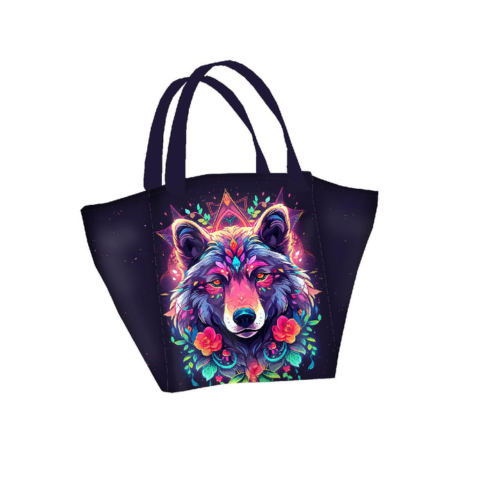 ANIMALS MANDALA wz.6 - panel (60cm x 50cm)- single jersey z elastanem ITY