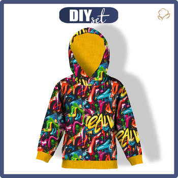 KID'S HOODIE (ALEX) - STREET GRAFFITI WZ.7 - looped knit fabric (86/92)