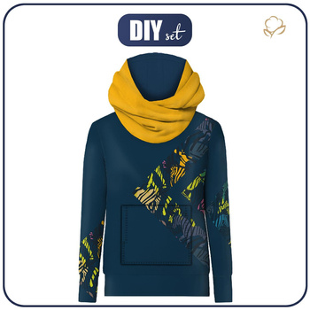 Unisex mikina s kapucí (HYDRA) - DUHOVÉ ZEBRY vz. 2 - Sada šití 98/104