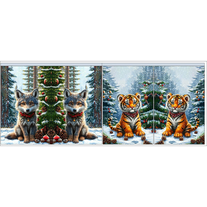 Gift pouches - CHRISTMAS ANIMALS 1 - sewing set - SMALL
