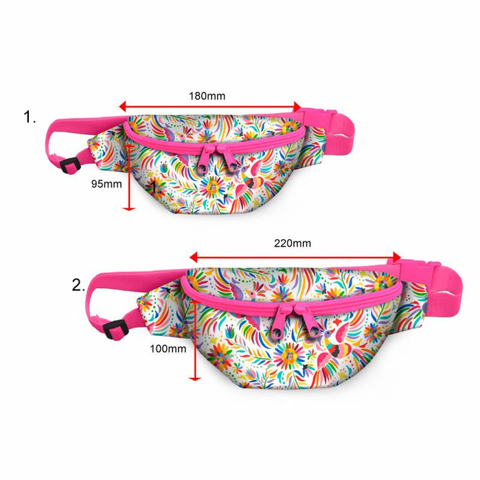 HÜFTTASCHE - FOLKLORE HÄHNE / weiß - klein