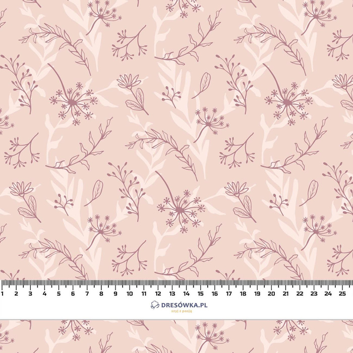 PINK LEAVES PAT. 2 - Cotton woven fabric