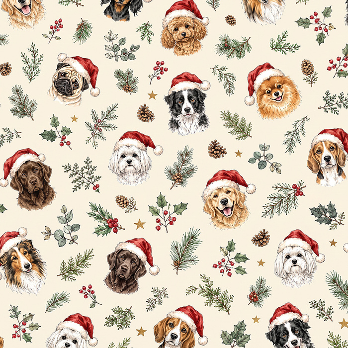 CHRISTMAS PETS WZ. 2 - Hydrofobowa dzianina drapana 
