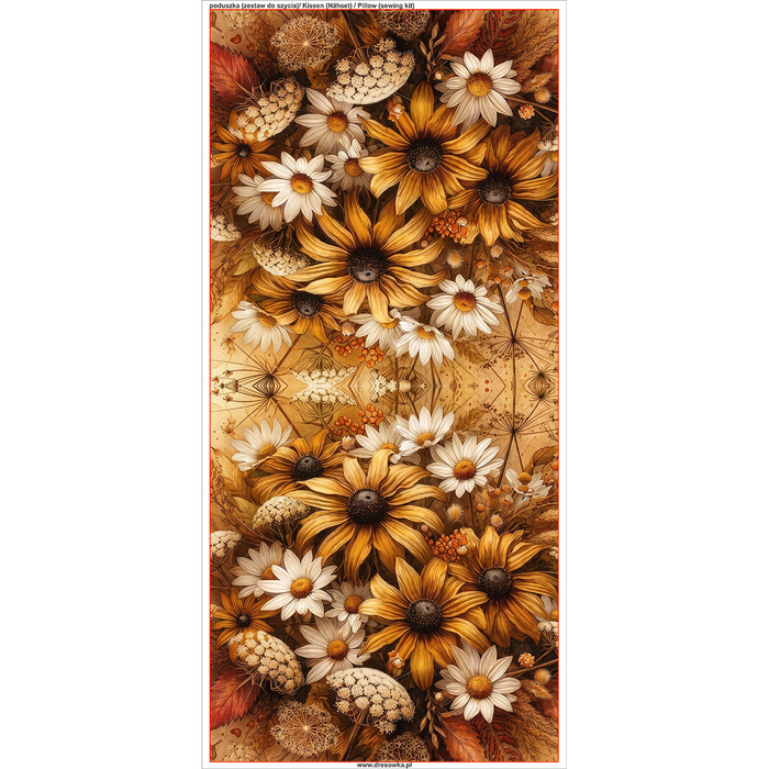 PILLOW 45X45 - GOLDEN AUTUMN BOUQUET WZ. 3 - front + back