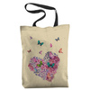 SHOPPER KABELKA - SRDEČNÍ KVĚTY / motýli - voděodolná tkanina - Sada šití