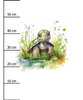 WATERCOLOR TORTOISE - panel (60cm x 50cm) Waterproof woven fabric
