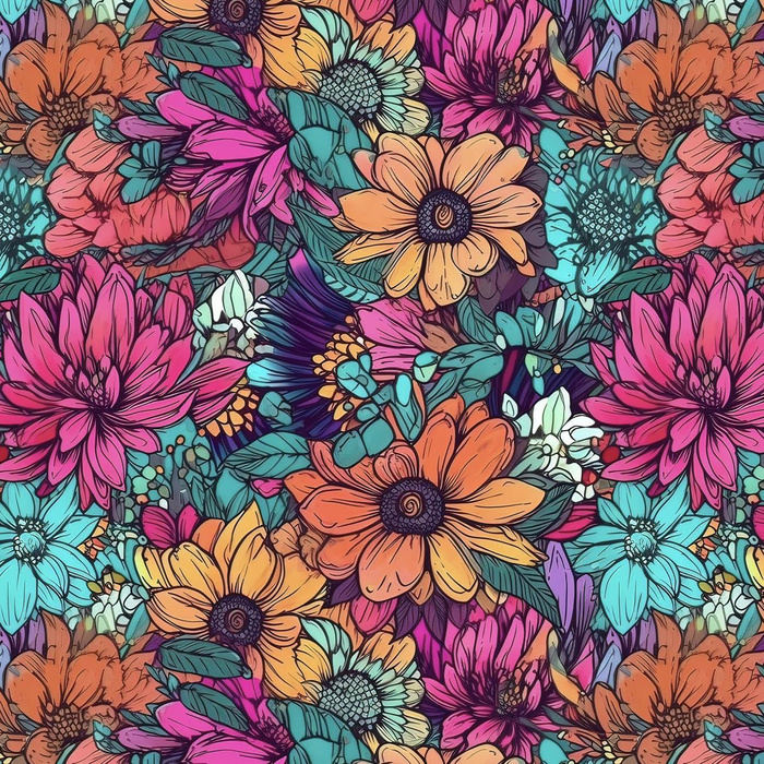 WATER-COLOR FLOWERS pat. 7 - Viscose jersey