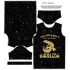 T-SHIRT DZIECIĘCY - TINY DINOSAUR / czarny - single jersey ITY (140/146)