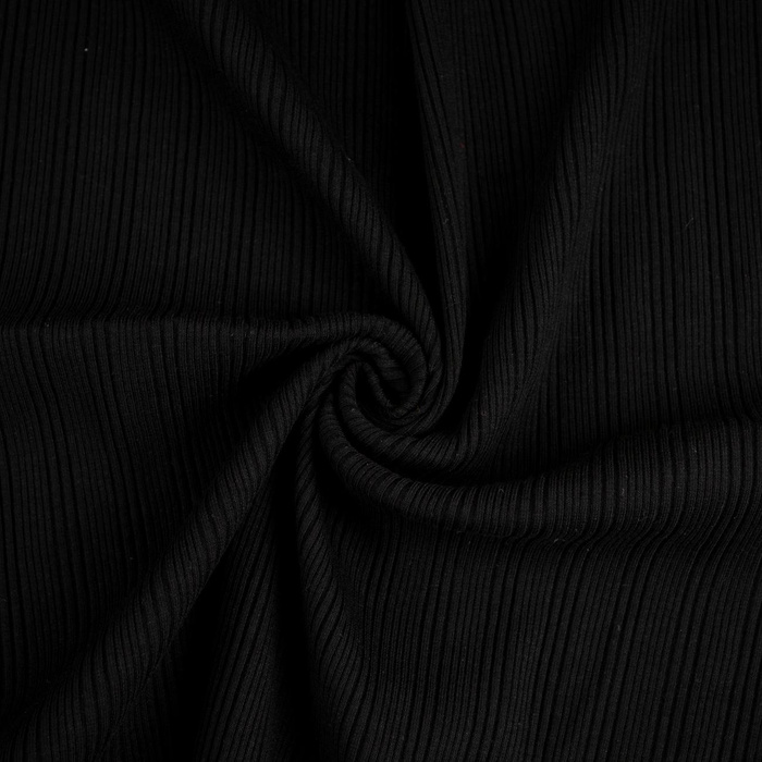 Ribbed knit fabric - BLACK (D-16)