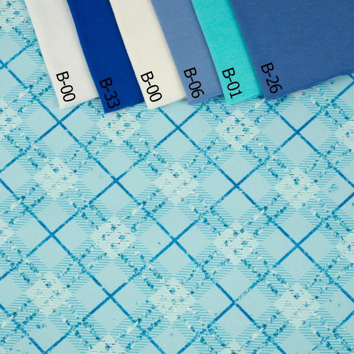 GLITTER CHECK (WONDERLAND) - single jersey with elastane 