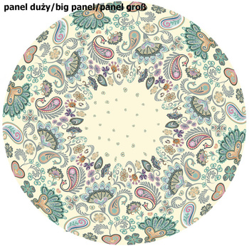 KWIATY (wzór 1) / ecru - duży panel na spódnicę z koła