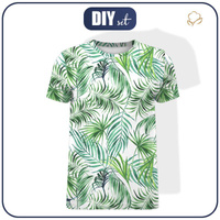 MEN’S T-SHIRT - PALM LEAVES pat. 4 / white - single jersey
