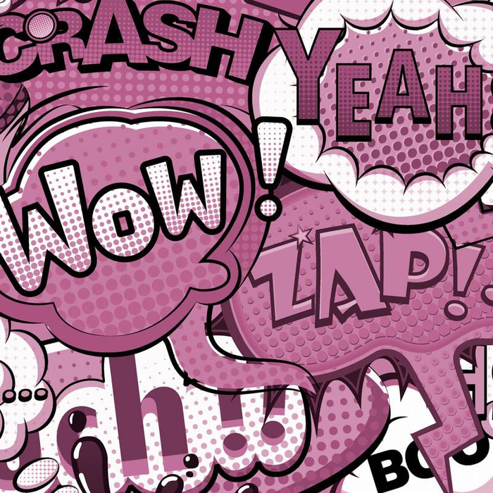 COMIC BOOK (pink) - Waterproof woven fabric