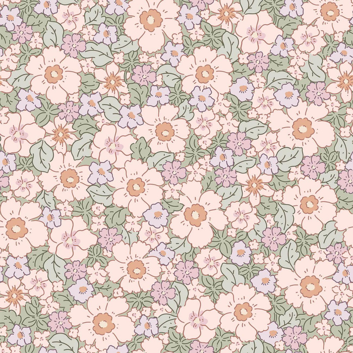 PASTELOVÉ KVĚTINY Vz 2 - Slub Weave