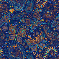 ETNO BUTTERFLIES - Hydrophobic brushed knit