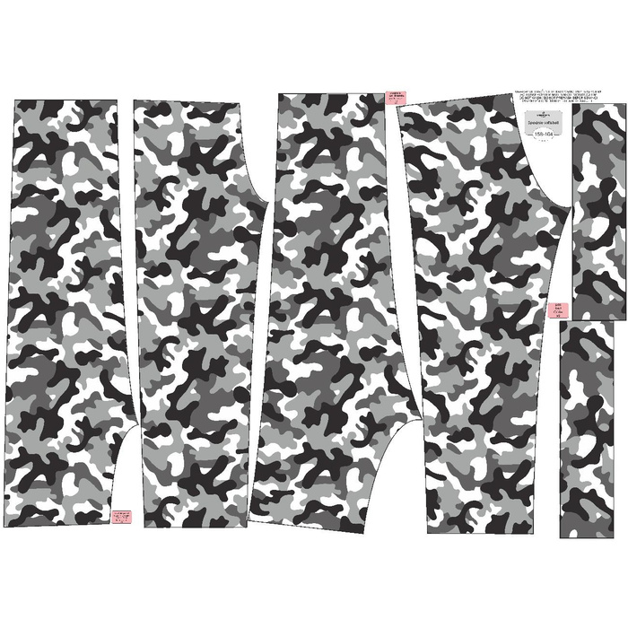 CHILDREN'S SOFTSHELL TROUSERS (YETI) - CAMOUFLAGE GREY (158-164)