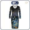 PENCIL DRESS (ALISA) - BUTTERFLIES / gold - sewing set XXL
