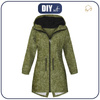 WOMEN'S PARKA (ANNA) - CHESTNUT LEAVES Ms.2 / green (AUTUMN COLORS) - softshell XL