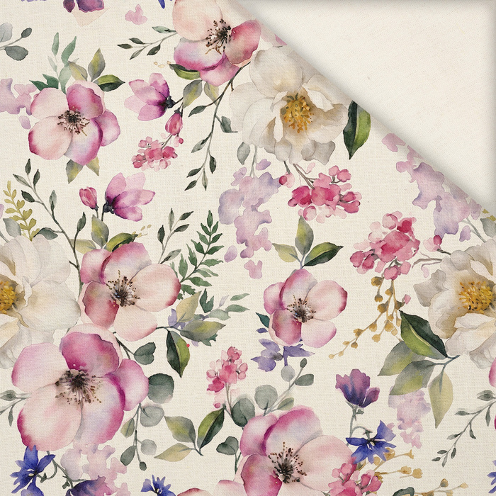 PASTEL FLOWERS WZ. 21 - Slub Weave