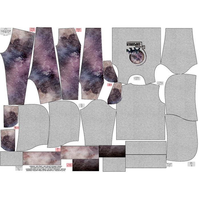 DRES DZIECIĘCY (OSLO) - GALAXY - zestaw do uszycia (122/128)