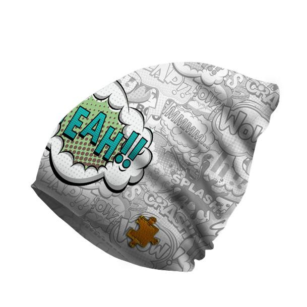 "Beanie" cap - COMIC BOOK / yeah (green - blue) 51-53