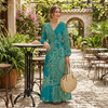 MANDALA pat. 5 / emerald - looped knit fabric