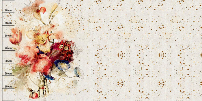  WATERCOLOR FLOWERS PAT. 5 - panel (80cm x 155cm) looped knit 