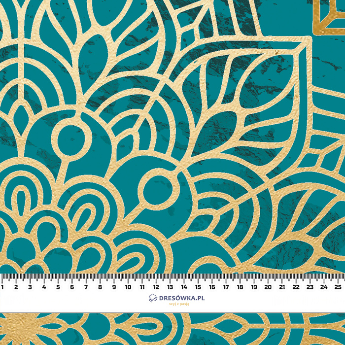 MANDALA pat. 5 / emerald - looped knit fabric