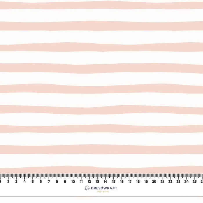 STRIPES - ECRU AND LIGHT PINK (BIRDS IN LOVE) - looped knit fabric