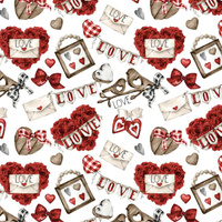 VALENTÝNSKÝ MIX VZ. 2 (KOSTKA A RŮŽE) - tkanina voděodolná