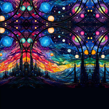 NEON GALAXY WZ.11 - panel (60cm x 50cm) dzianina drapana z elastanem ITY