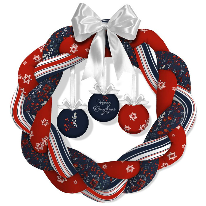 WEIHNACHTSKRANZ - FOLK FLORAL M. 4 / rot (FOLK WALD) - Nähset