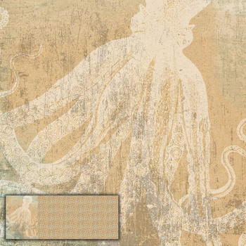 SHADOW / OCTOPUS pat. 2 (SEA ABYSS) - PANORAMIC PANEL (60cm x 155cm)