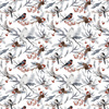 WINTER BIRDS pat. 1 (WINTER IN PARK) - Woven Fabric for tablecloths
