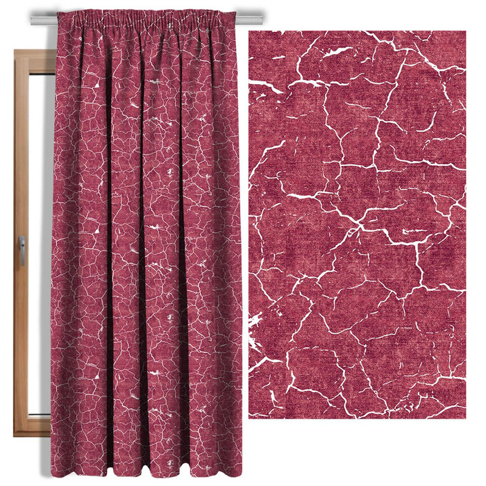 PRASKLÁ ZEMĚ (bílá) / ACID WASH (bordový) - lycra 300g