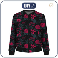 DAMEN BOMBERJACKE (KAMA) - BLUMEN / viva magenta - Nähset XL