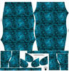 KLEID "CARMEN" - SPITZEN SCHMETTERLINGE / blau - Krepp M