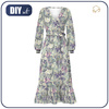SUKIENKA KOPERTOWA Z FALBANKĄ "ABELLA" (XL)- PURPLE FLORAL - zestaw do uszycia 