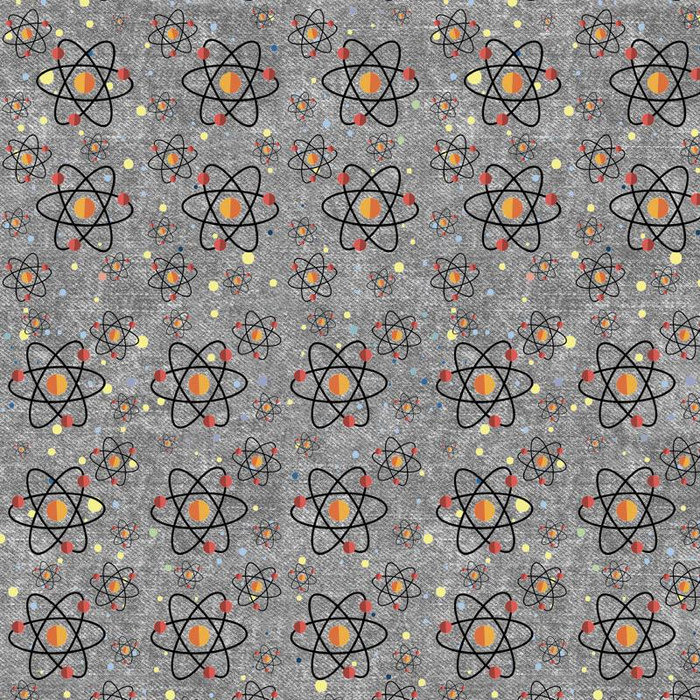 VESMÍRNÉ ATOMY (CESTA DO VESMÍRU) / ACID WASH šedý - tkanina bawełniana