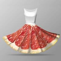 Duży panel na spódnicę z koła - KREPA - GRAPEFRUIT