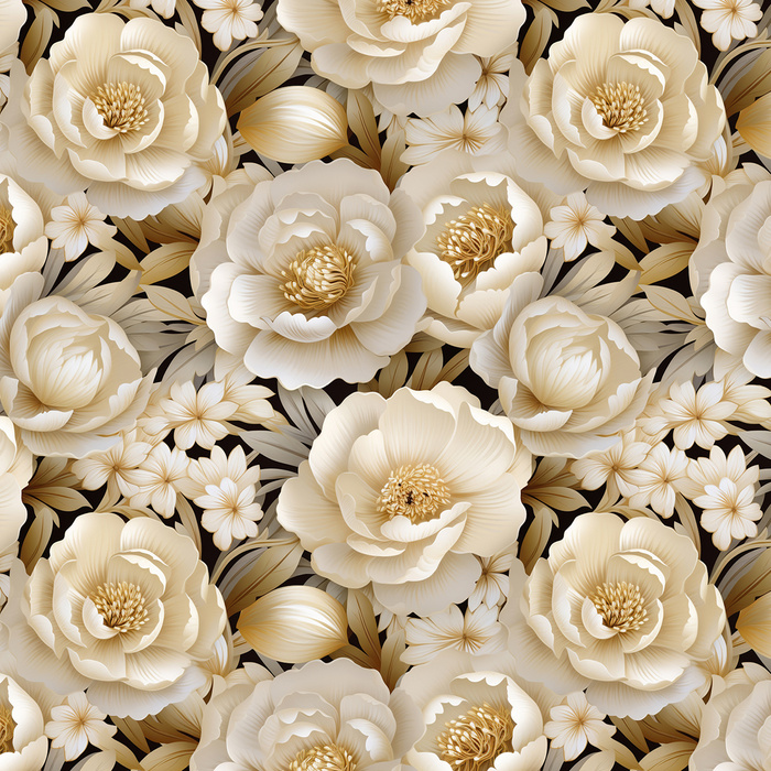 FLOWERS - Cloud Dancer WZ.4 - Cotton woven fabric