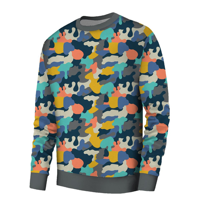 MEN’S SWEATSHIRT (OREGON) BASIC - CAMOUFLAGE COLORFUL pat. 2 - sewing set L